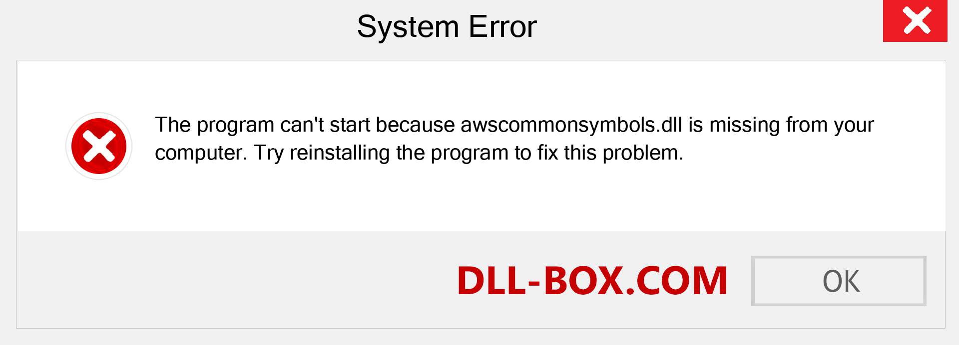  awscommonsymbols.dll file is missing?. Download for Windows 7, 8, 10 - Fix  awscommonsymbols dll Missing Error on Windows, photos, images